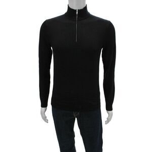 Theory Unisex Adults Black Merino Wool Mock Neck Pullover Sweater Size XS